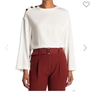 Reiss white long sleeve blouse
